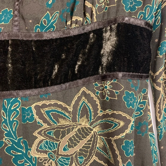 Ann Taylor Loft Dress Floral Side Zip Lined Long Sleeve Brown Sz 6 Bohofairy Y2K - Picture 10 of 15